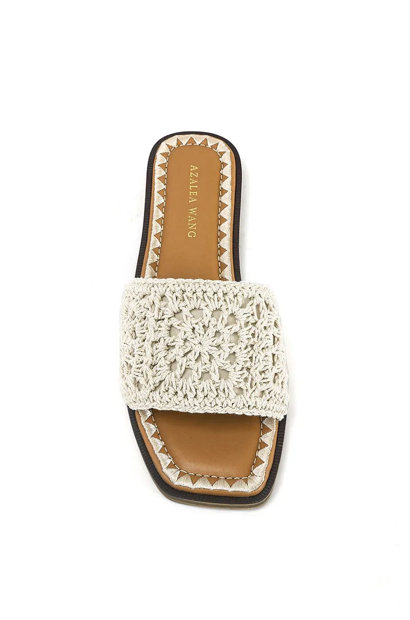 ALECANDRA-CREAM FLAT SANDAL