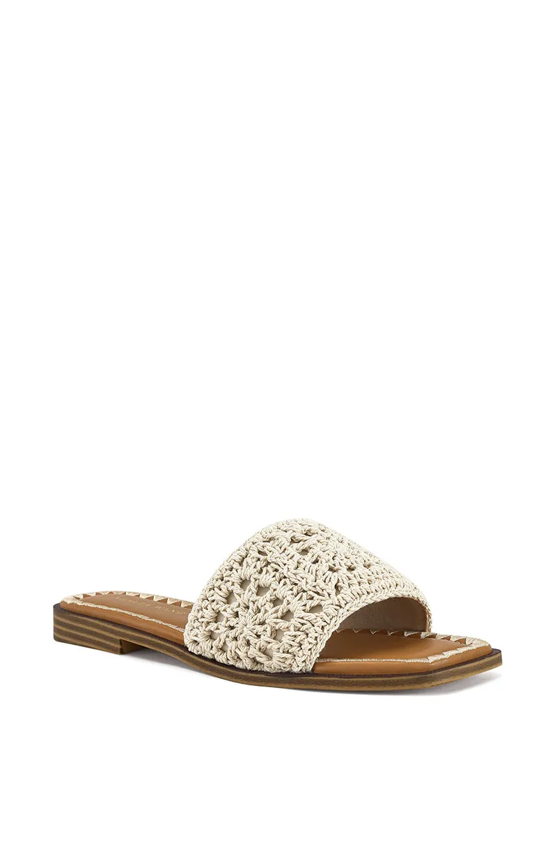 ALECANDRA-CREAM FLAT SANDAL
