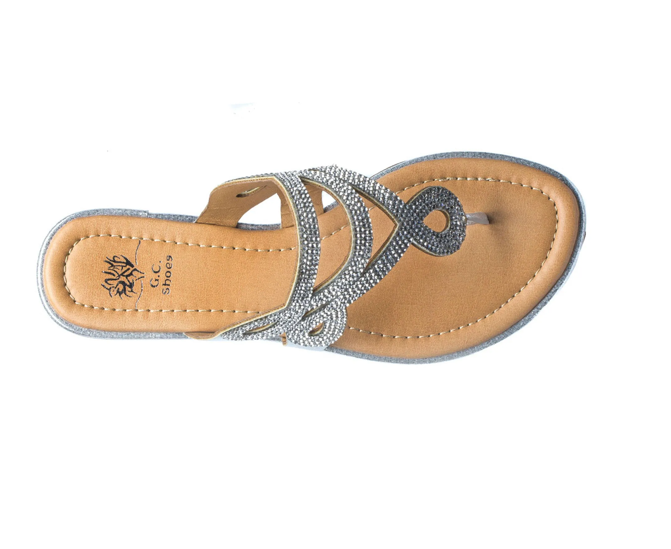 Amelia Silver Flat Sandals