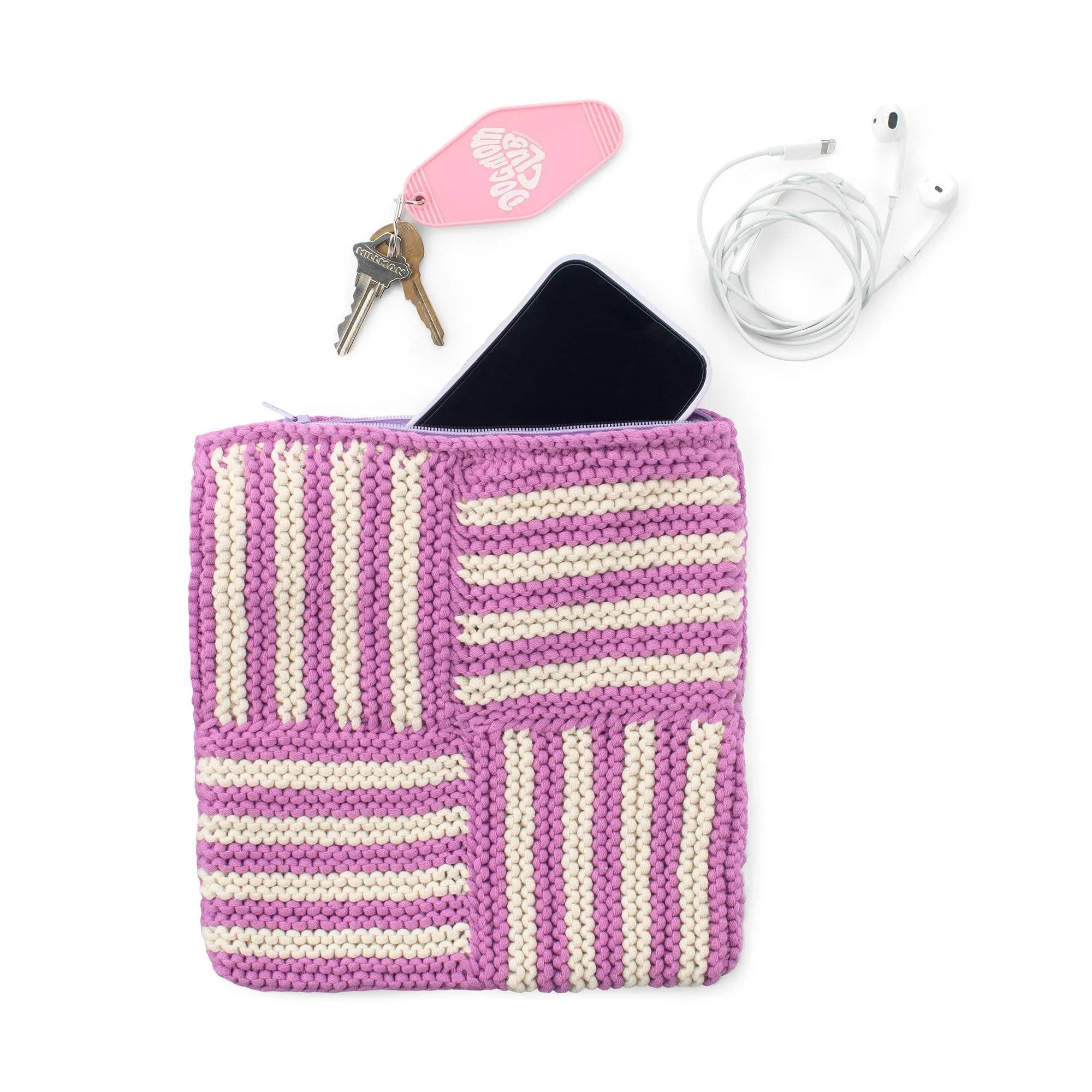 Bernat Knit Take a Turn Zippered Pouch