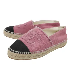Chanel Bicolor CC Linen Espadrille 36