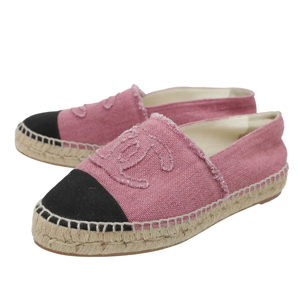 Chanel Bicolor CC Linen Espadrille 36