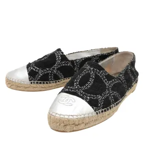 Chanel Bicolor Tweed CC Espadrille 40