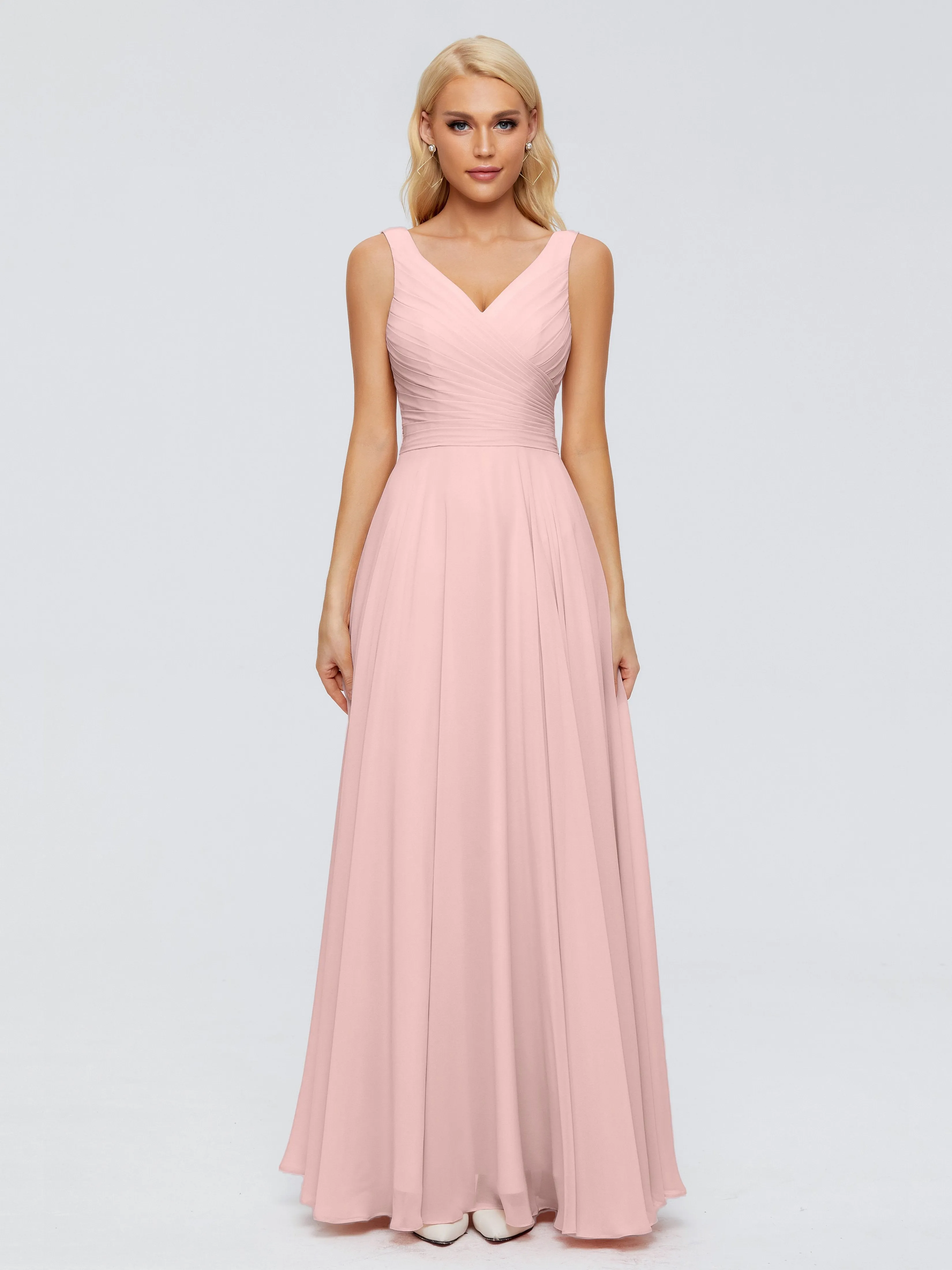 Dark Dusty Rose Bridesmaid Dresses Ryleigh Flowy Chiffon Bridesmaid Dresses With Bow