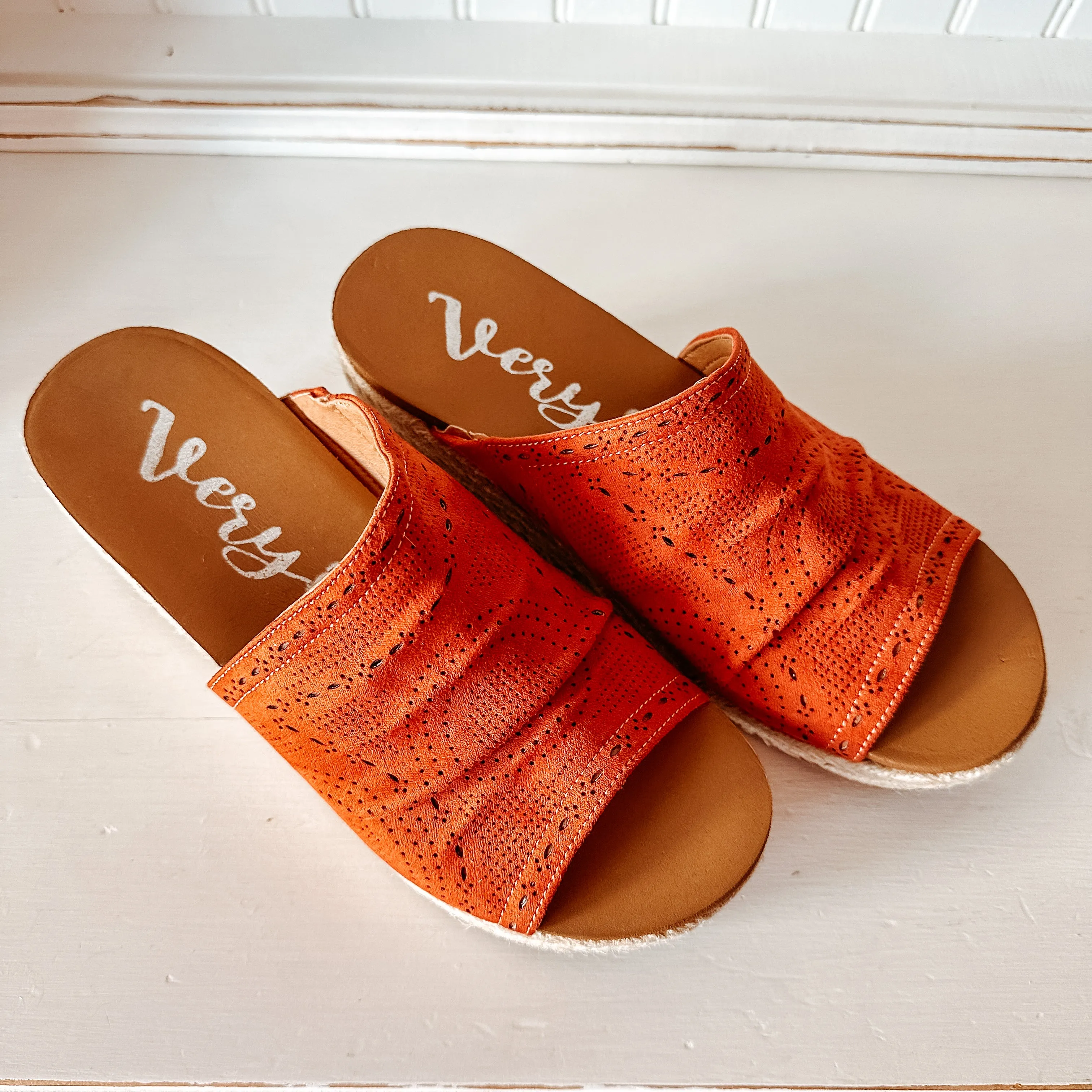 Marie Wedge Sandal - Rust