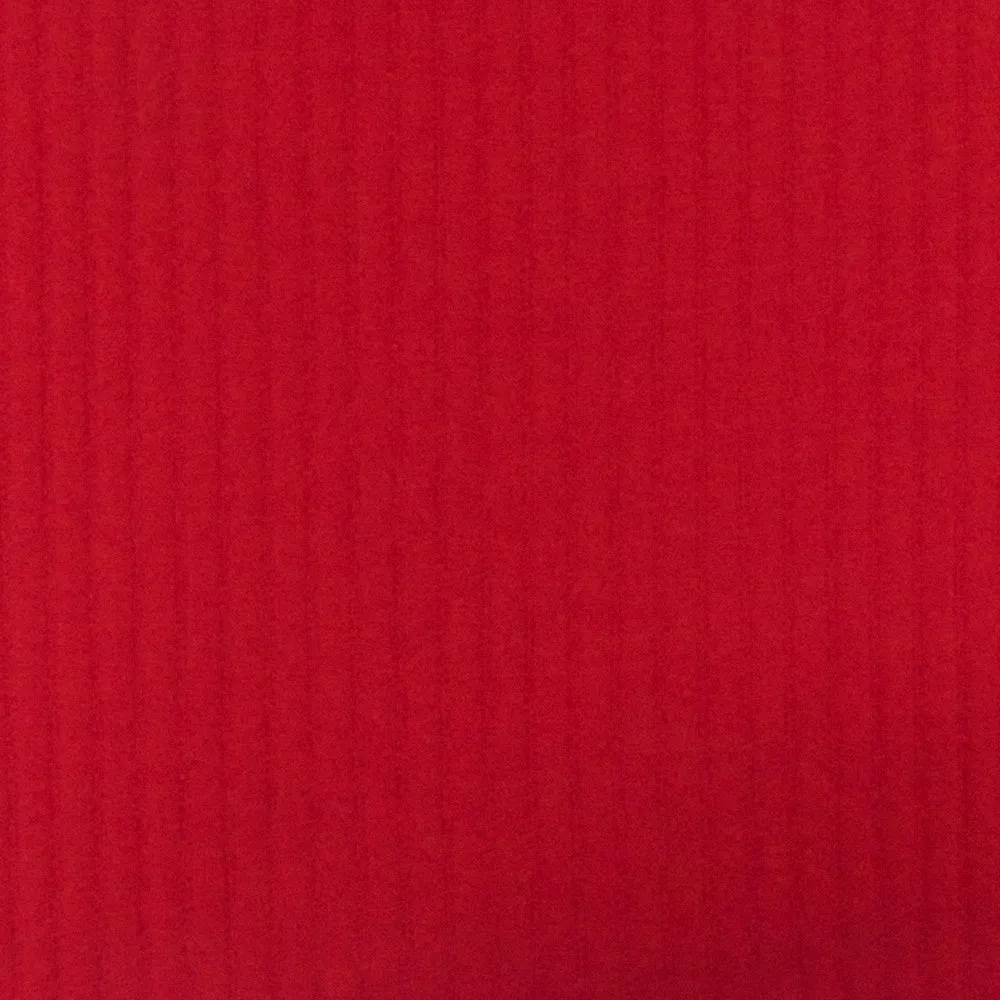 Scarlet Red Cloque Stripe Stretch Double Knit Fabric