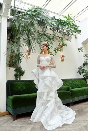 Sparkling Wedding Gown Long Sleeves